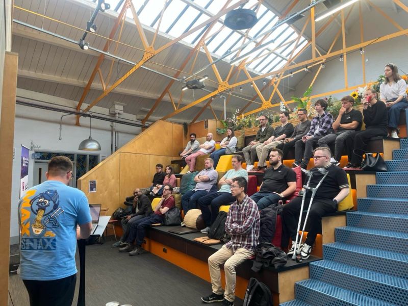 Josh at a community event